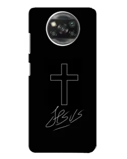 Чехол для Xiaomi POCO X3 Pro с картинкой «Графический крест Jesus»