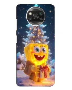 Чехол для Xiaomi POCO X3 Pro с картинкой «Рождественский Спанч Боб»