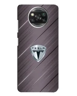 Чехол для Xiaomi POCO X3 Pro с картинкой «Металлическая текстура Tesla»