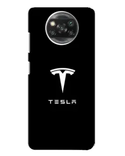 Чехол для Xiaomi POCO X3 Pro с картинкой «Tesla White Logo»