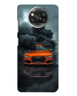 Чехол для Xiaomi POCO X3 Pro с картинкой «Audi в облаках дыма»
