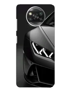 Чехол для Xiaomi POCO X3 Pro с картинкой «Lamborghini фары детализация»