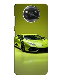 Чехол для Xiaomi POCO X3 Pro с картинкой «Салатовый Lamborghini Huracan»
