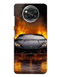 Чехол для Xiaomi POCO X3 Pro с картинкой «Lamborghini в огне»