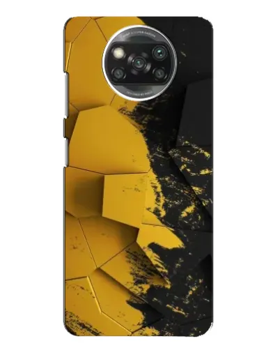 Чехол для Xiaomi POCO X3 Pro с картинкой «Золотые осколки геометрии»
