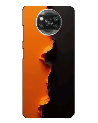 Чехол для Xiaomi POCO X3 Pro с картинкой «Оранжевый разлом»
