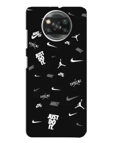 Чехол для Xiaomi POCO X3 с картинкой «Nike Black Pattern» Чехол для Xiaomi POCO X3 с картинкой «Nike Black Pattern»