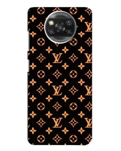 Чехол для Xiaomi POCO X3 с картинкой «Золотая монограмма LV»