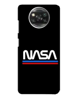 Чехол для Xiaomi POCO X3 с картинкой «NASA — классика Red Blue» Чехол для Xiaomi POCO X3 с картинкой «NASA — классика Red Blue»