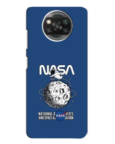 Чехол для Xiaomi POCO X3 с картинкой «NASA — лунная миссия»