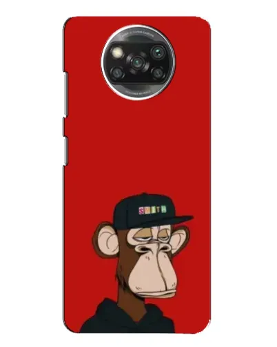 Чехол для Xiaomi POCO X3 с картинкой «Bored Ape — красный фон»