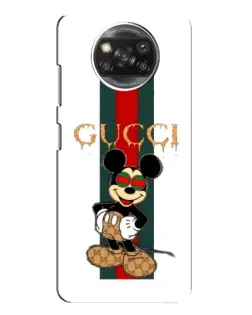 Чехол для Xiaomi POCO X3 с картинкой «Микки Маус Gucci — полосы»