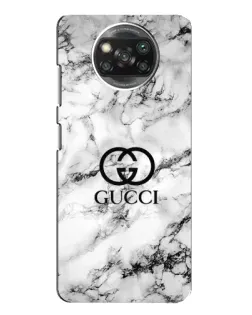 Чехол для Xiaomi POCO X3 с картинкой «Gucci — мраморный шик»