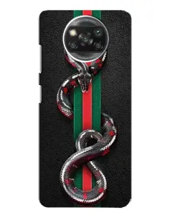 Чехол для Xiaomi POCO X3 с картинкой «Gucci — змея на полосе»