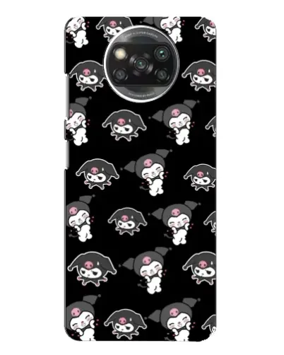 Чехол для Xiaomi POCO X3 с картинкой «Черный паттерн Kuromi»