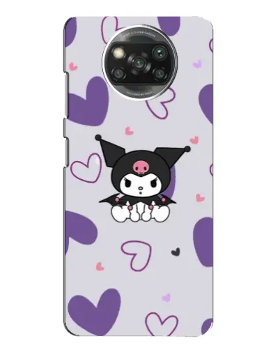 Чехол для Xiaomi POCO X3 с картинкой «Kuromi и лавандовые сердца»