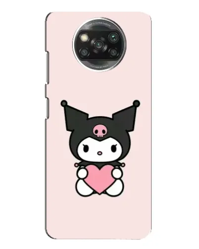 Чехол для Xiaomi POCO X3 с картинкой «Kuromi и сердце»