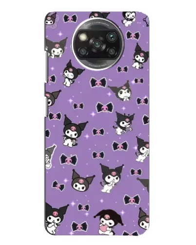 Чехол для Xiaomi POCO X3 с картинкой «Kuromi — паттерн»