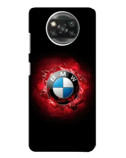 Чехол для Xiaomi POCO X3 с картинкой «Логотип BMW — вспышка»