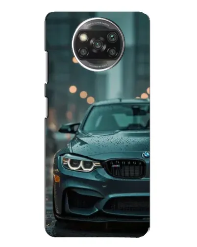 Чехол для Xiaomi POCO X3 с картинкой «BMW в огнях города»