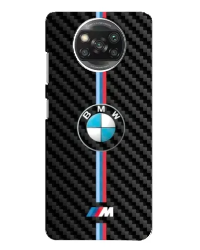 Чехол для Xiaomi POCO X3 с картинкой «Эмблема BMW и карбон»