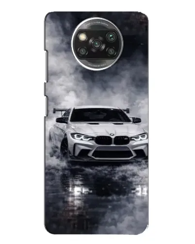 Чехол для Xiaomi POCO X3 с картинкой «BMW сквозь туман»