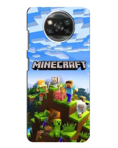 Чехол для Xiaomi POCO X3 с картинкой «Minecraft классический мир»