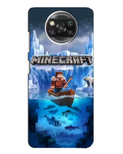 Чехол для Xiaomi POCO X3 с картинкой «Minecraft ледяной мир»
