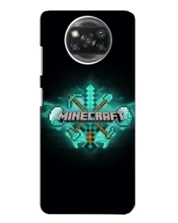 Чехол для Xiaomi POCO X3 с картинкой «Minecraft Diamond лого»