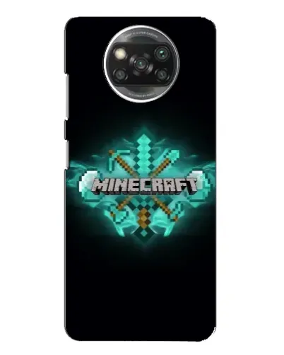 Чехол для Xiaomi POCO X3 с картинкой «Minecraft Diamond лого»