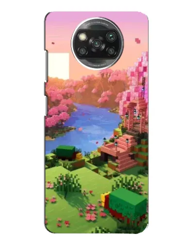 Чехол для Xiaomi POCO X3 с картинкой «Розовое дерево Minecraft»