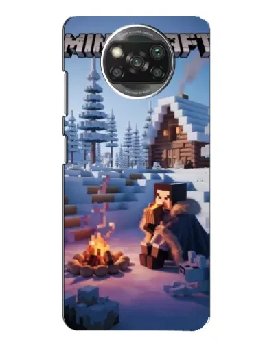 Чехол для Xiaomi POCO X3 с картинкой «Зимний Minecraft»
