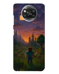 Чехол для Xiaomi POCO X3 с картинкой «Стив у башни»