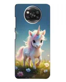 Чехол для Xiaomi POCO X3 с картинкой «Единорог на поляне»