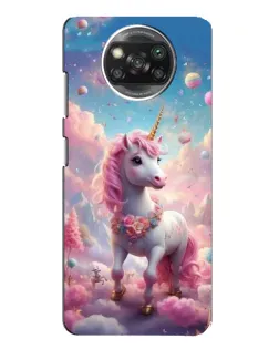 Чехол для Xiaomi POCO X3 с картинкой «Единорог среди облаков»