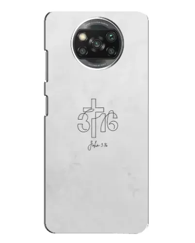 Чехол для Xiaomi POCO X3 с картинкой «Иоанна 3:16 Крест»