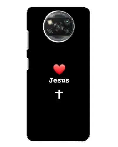 Чехол для Xiaomi POCO X3 с картинкой «Сердце - Jesus»