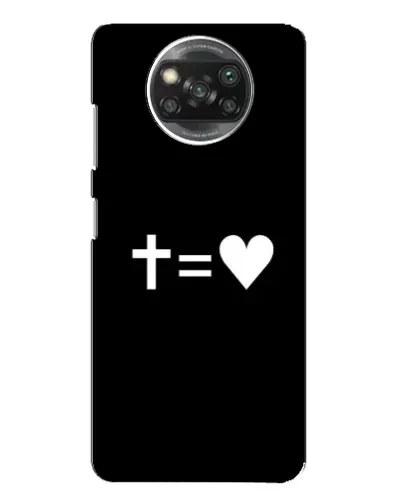 Чехол для Xiaomi POCO X3 с картинкой «Крест и Сердце»