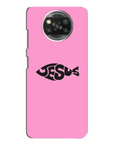 Чехол для Xiaomi POCO X3 с картинкой «Розовый символ  Jesus»