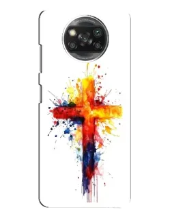 Чехол для Xiaomi POCO X3 с картинкой «Акварельный крест»