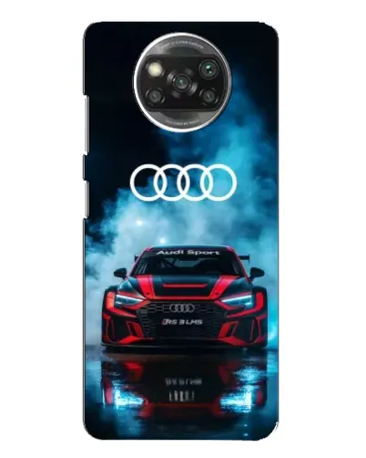 Чехол для Xiaomi POCO X3 с картинкой «Audi Sport — неон»