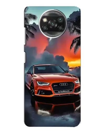 Чехол для Xiaomi POCO X3 с картинкой «Audi — закат»