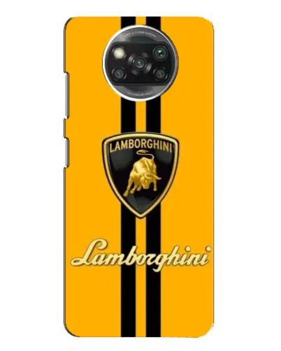 Чехол для Xiaomi POCO X3 с картинкой «Lamborghini Stripe желтый»