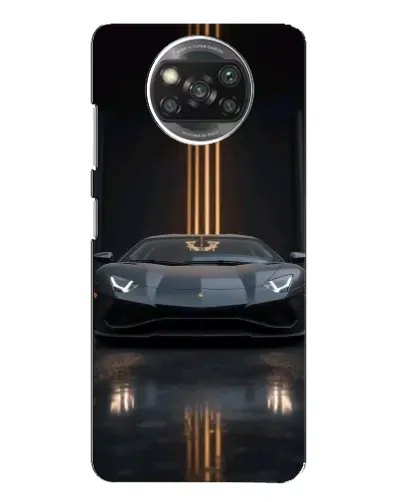 Чехол для Xiaomi POCO X3 с картинкой «Lamborghini золотые линии»
