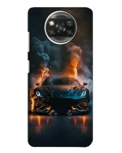 Чехол для Xiaomi POCO X3 с картинкой «Lamborghini дымная эстетика»