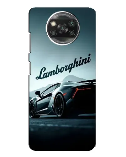 Чехол для Xiaomi POCO X3 с картинкой «Классическая надпись Lamborghini»