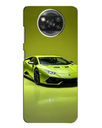 Чехол для Xiaomi POCO X3 с картинкой «Салатовый Lamborghini Huracan»