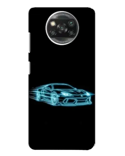 Чехол для Xiaomi POCO X3 с картинкой «Неоновый контур Lamborghini»
