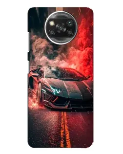 Чохол для Xiaomi POCO X3 з картинкою «Lamborghini червоний дим»