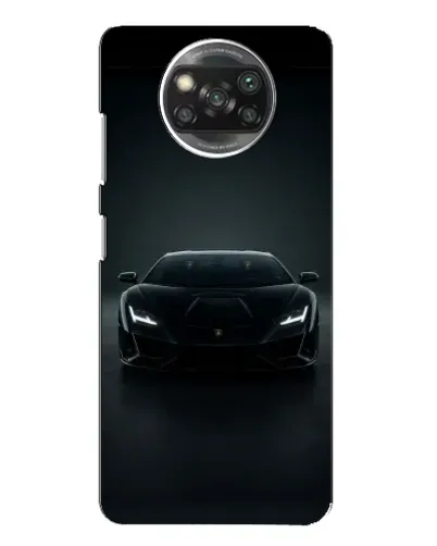 Чехол для Xiaomi POCO X3 с картинкой «Черный Lamborghini Aventador»